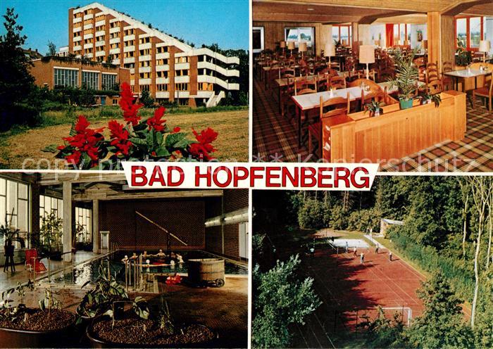 Petershagen Weser Bad Hopfenburg Hotel Gastraum Hallenbad Tennisplatz