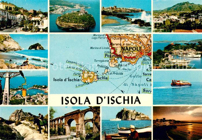 Isola d Ischia Inselansichten Seilbahn Hafen Strand Faehre Viadukt
