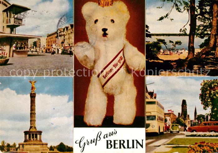 BERLIN  CITY Kurfuerstendamm Siegessaeule Maskottchen Strand Gedaechtniskirche