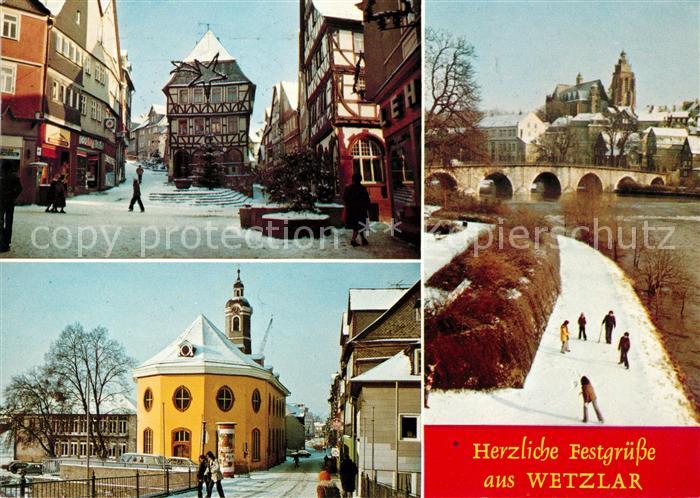 WETZLAR Lahn Hessen Fachwerkhaeuser Bruecke Kirche