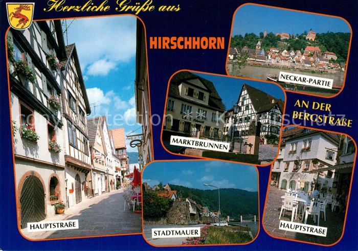 Hirschhorn Neckar Marktbrunnen Hauptstrasse Stadtmauer