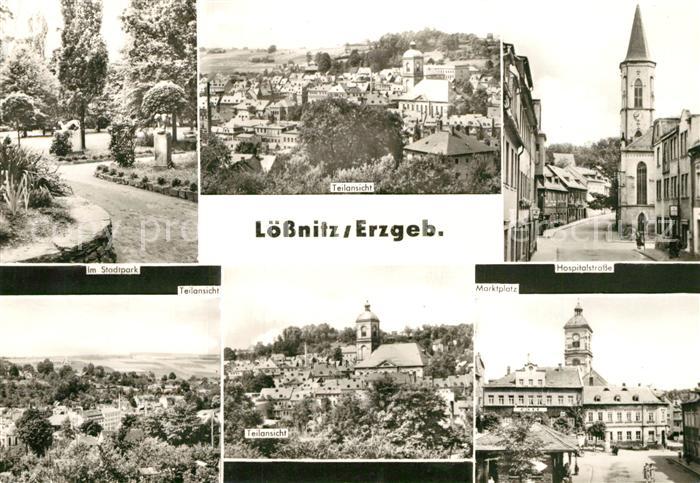 Loessnitz Erzgebirge Hospitalstrasse Marktplatz Stadtpark