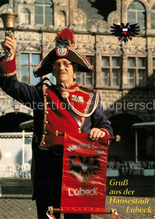 Luebeck Stadtausrufer Uniform Buergergarde Marktplatz