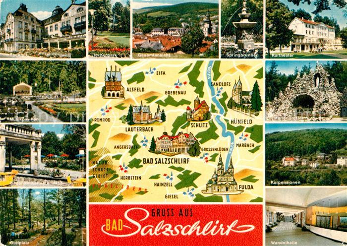 Bad Salzschlirf Badehof Golfplatz Kurpensionen Mariengrotte Musikpavillon