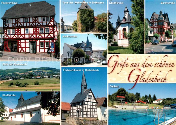 Gladenbach Hessen Marktstrasse Freibad Fachwerkhaus Marktstrasse