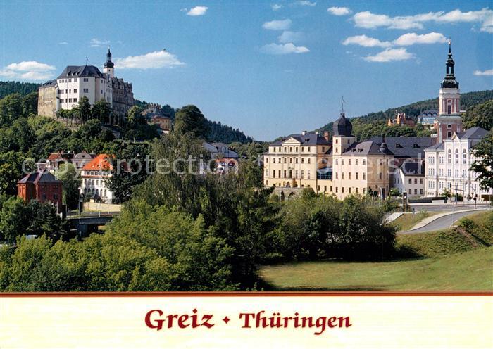 Greiz Thueringen Oberes und unteres Schloss Stadtkirche