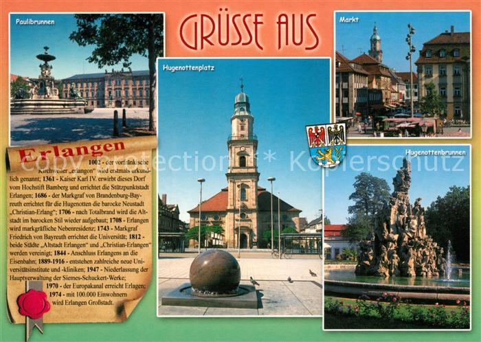 Erlangen Paulibrunnen Hugenottenplatz Markt