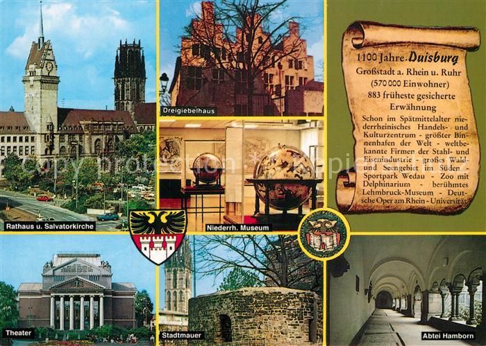 Duisburg Ruhr Theater Abtei Hamborn Rathaus Salvatorkirche Museum