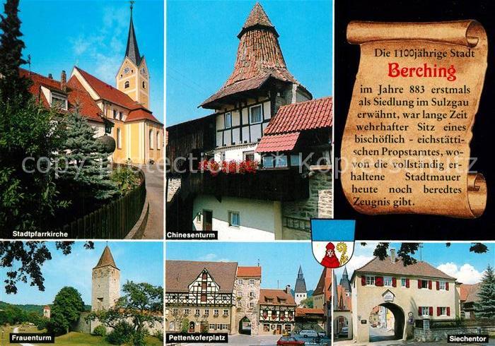 Berching Pettenkoferplatz Chinesenturm Siechentor Stadtpfarrkirche