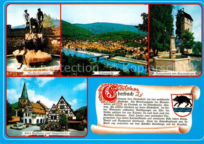 Eberbach Neckar Altes Badhaus Haspelturm Fischerbrunnen Pulverturm