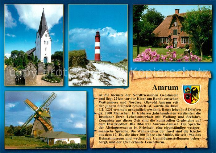 Amrum Windmuehle Leuchtturm Kirche