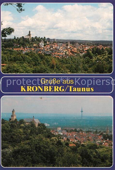 Kronberg Taunus Panorama Blick nach Frankfurt Fernsehturm