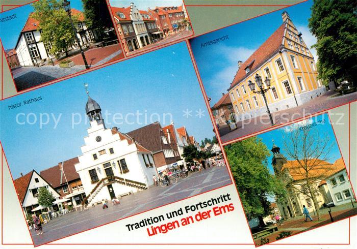Lingen Ems Altstadt Rathaus Amtsgericht Kreuzkirche