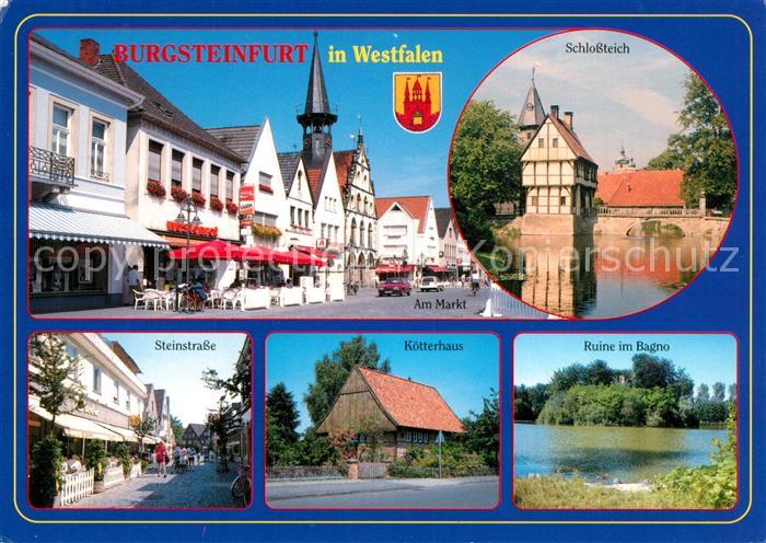 Burgsteinfurt Markt Schlossteich Kuetterhaus Ruine im Bagno Steinstrasse