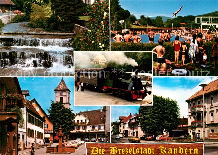 Kandern Dampfeisenbahn Brunnen Marktplatz Schwimmbad