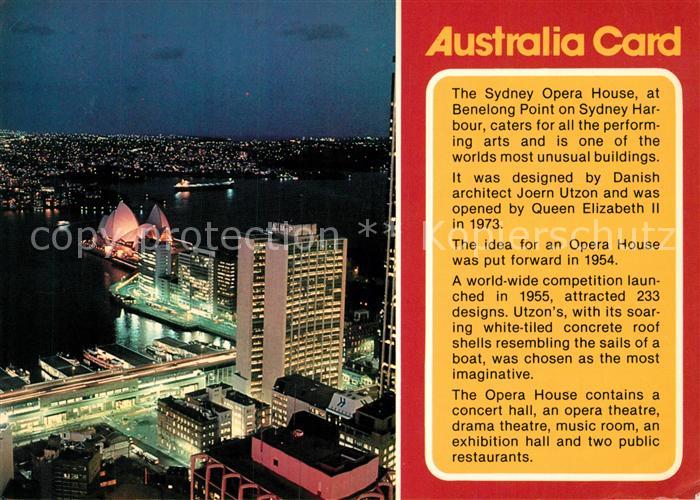 Sydney New South Wales Opernhaus Nachtaufnahme