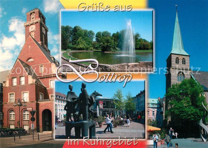 Bottrop Kirche Rathaus Denkmal Springbrunnen