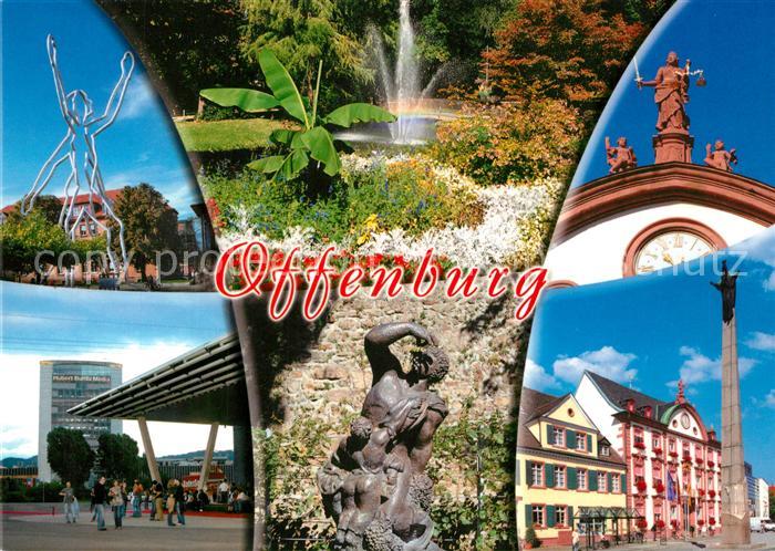 Offenburg Denkmaeler Brunnen Stadtansicht Rathaus