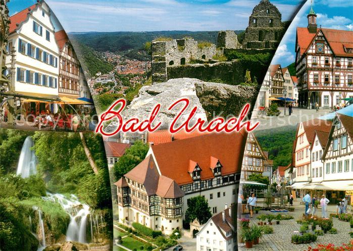 Bad Urach Burgruine Cafe Parkanlage Fachwerkhaus