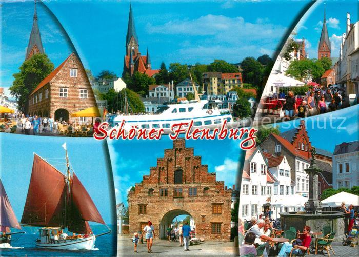 Flensburg Kirche Museumsberg Nordertor Brunnen Hafen