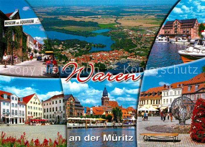 Waren Mueritz Museum Aquarium Fliegeraufnahme Marktplatz Uferpromenade