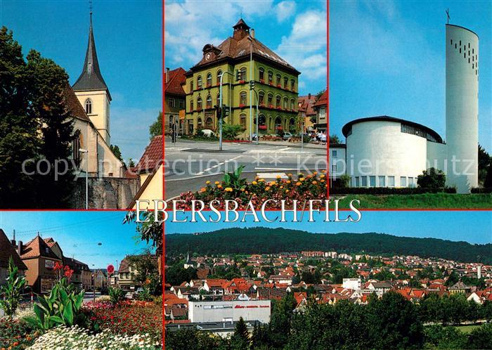 Ebersbach Fils Kirche Panorama Kirche Rathaus