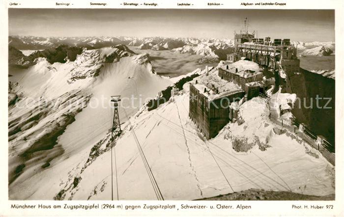 Foto Huber H. Nr. 972 Münchner Haus Zugspitzgipfel Zugspi