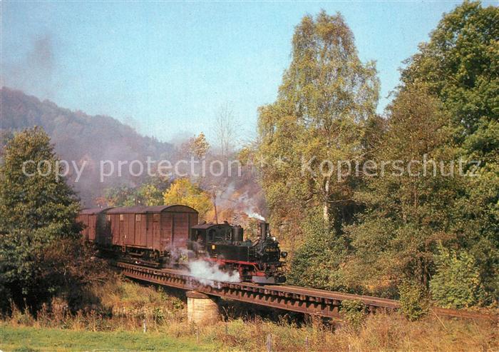 Lokomotive Schmalspurbahn Wolkenstein-Joenstadt Pressnitztal Streckewalde