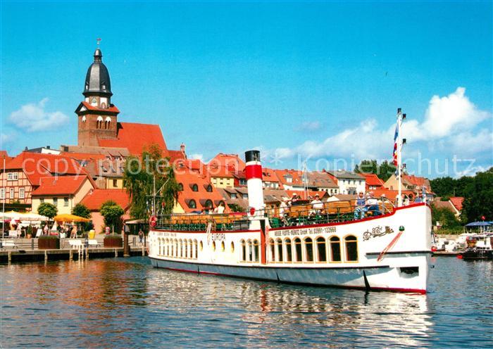 Dampfer Seitenrad Europa Stadthafen Waren Weisse Flotte Mueritz