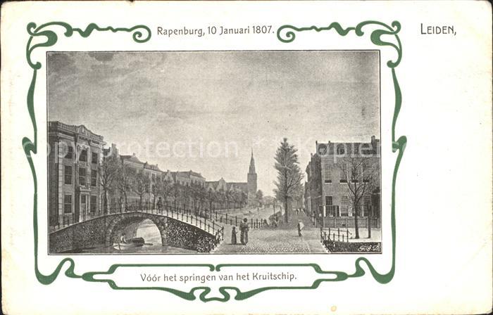 Leiden Rapenburg springen Kruitschip