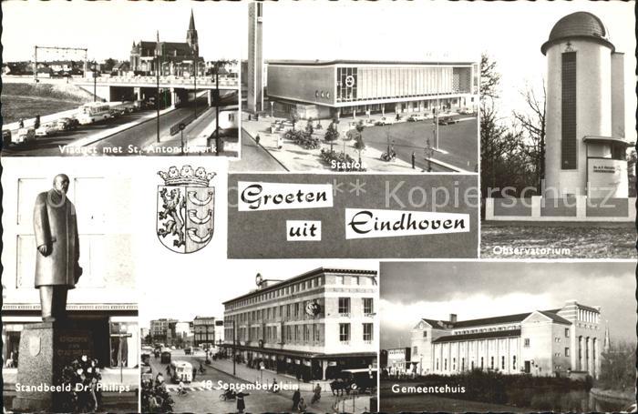 Eindhoven Netherlands Standbeeld Dr. Philips Gemeentehuis Station