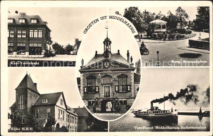 Middelharnis Kaai Voorstraat Burg. Boumanplein Schoo