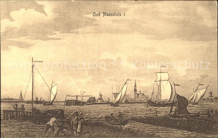 Maassluis Oud Maassluis Schiffe Kuenstlerkarte