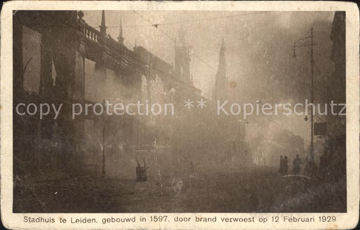 Leiden Stadhuis brand 12 Februari 1929