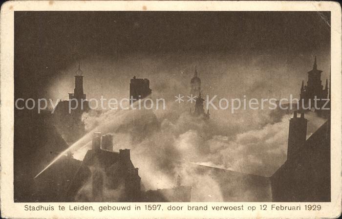 Leiden Stadhuis brand 12 Februari 1929