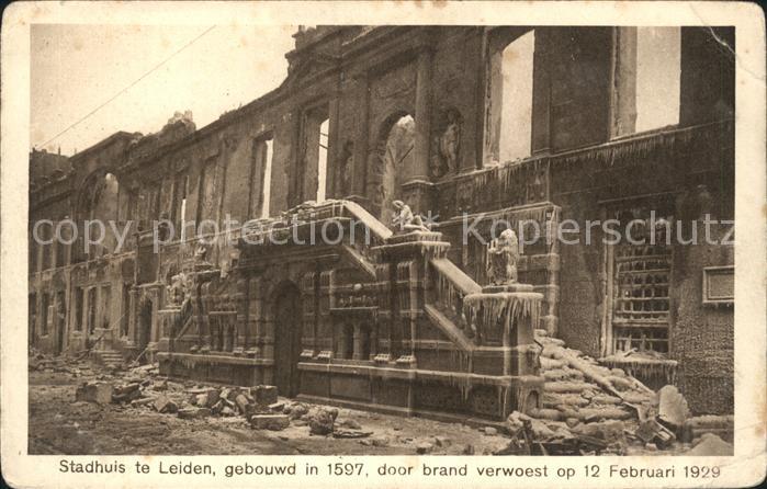 Leiden Stadhuis brand 12 Februari 1929