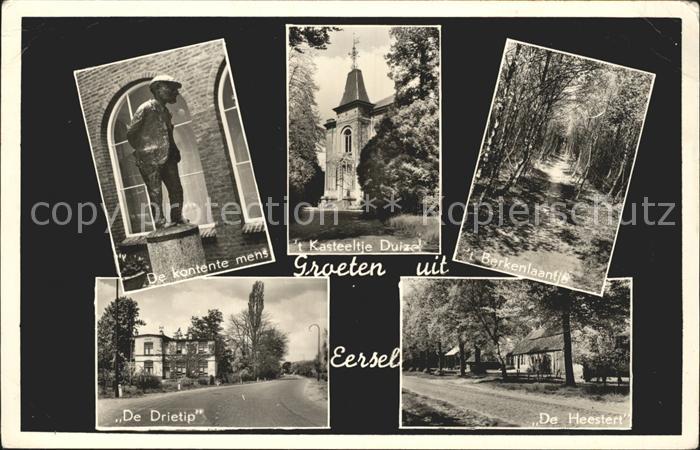 Eersel Statue Kontente mens Kasteeltje Duizel Laantje Drietip Heestert