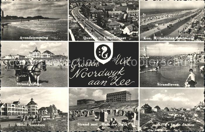 Noordwijk aan Zee  Avondstemming Kon Wilhelmina Boulevard Strandleven Strand