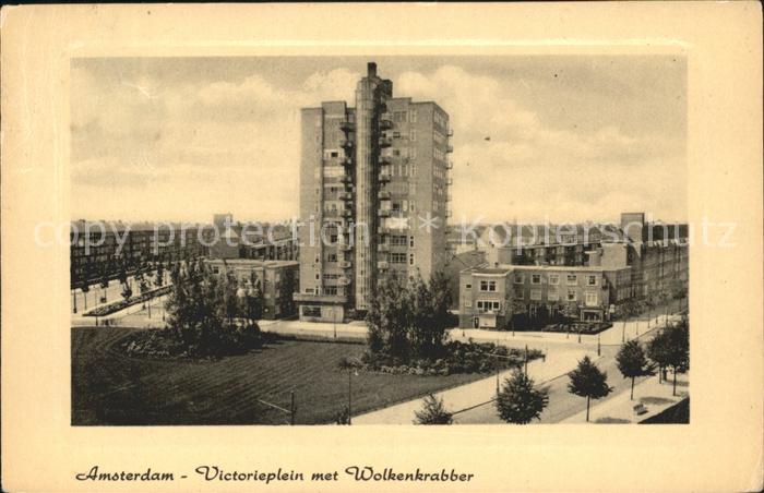 Amsterdam Niederlande Victorieplein met Wolkenkrabber