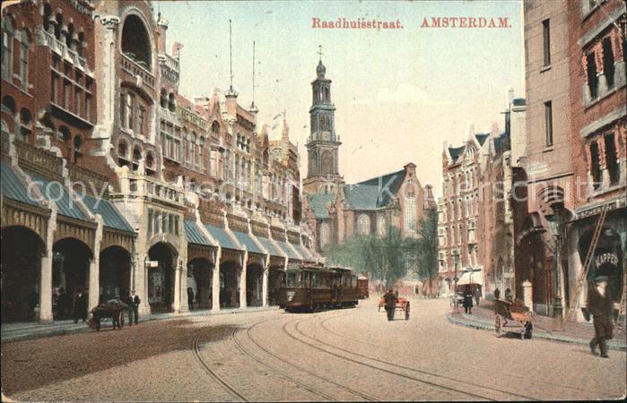 Amsterdam Niederlande Raadhuisstraat Strassenbahn