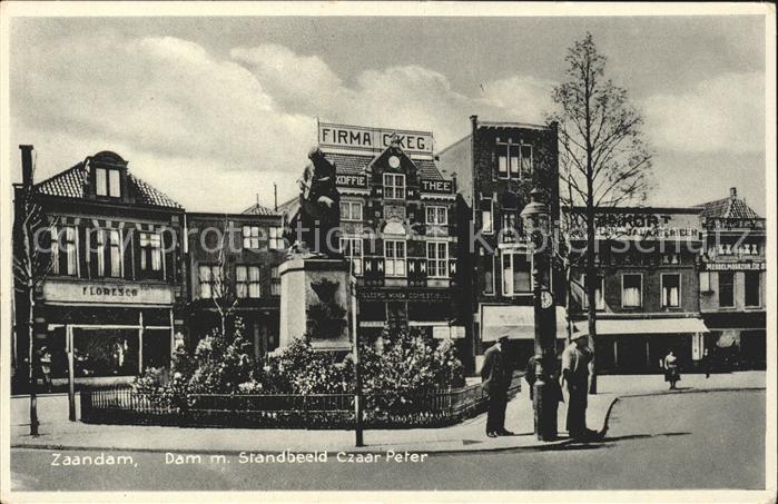 Zaandam Dam met Standbeeld Czaar Peter Denkmal