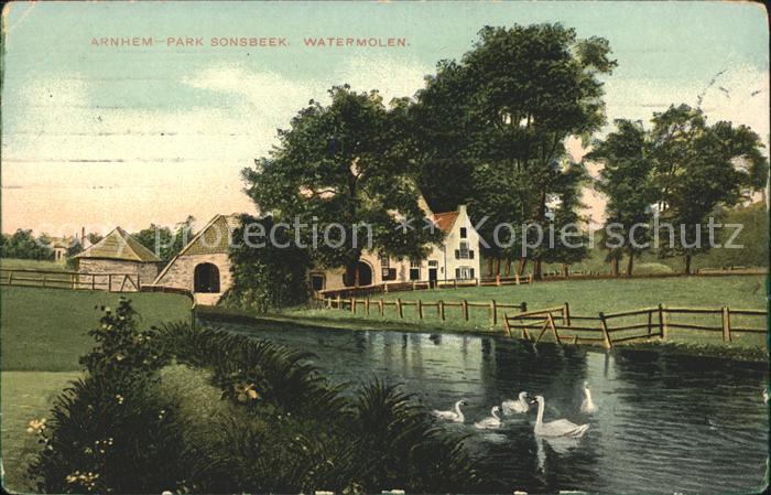 Arnhem Park Sonsbeek Watermolen Wassermuehle Schwan