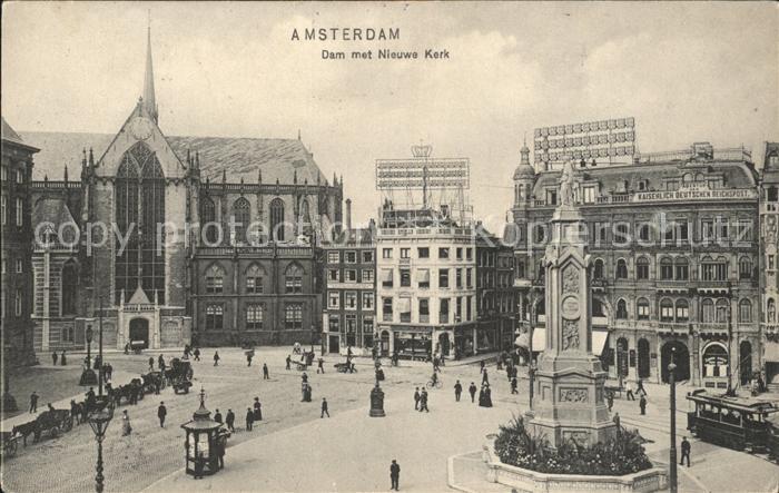 Amsterdam Niederlande Dam met Nieuwe Kerk