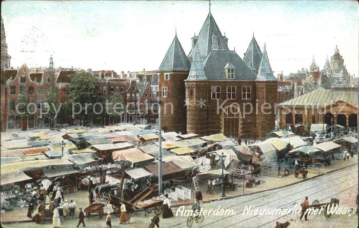 Amsterdam Niederlande Nieuwemarkt met Waag