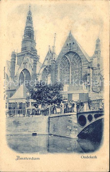 Amsterdam Niederlande Oudekerk Kirche Bruecke