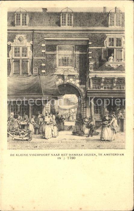 Amsterdam Niederlande Kleine Vischpoort naar het Damrak Gezien Patria Biscuits W