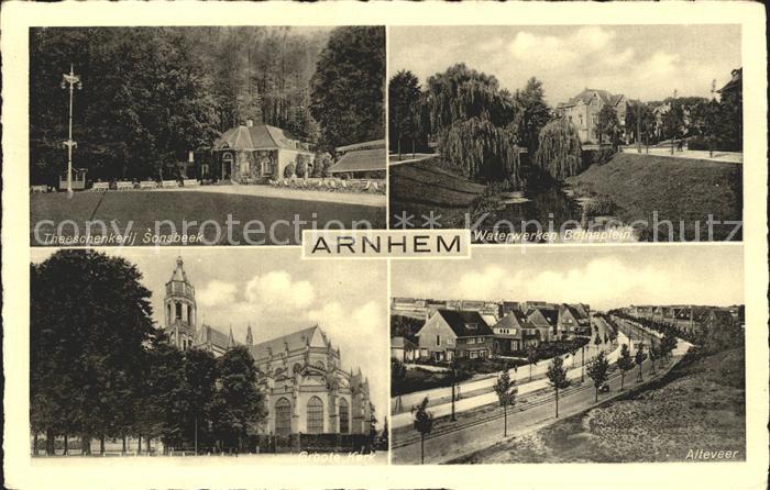 Arnhem Theeschenkerij Sonsbeek Park Waterwerken Bothaplein Kerk Alteveer