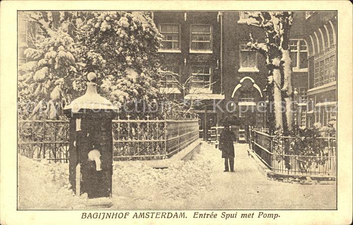 Amsterdam Niederlande Bagijnhof Entree Spui met Pomp