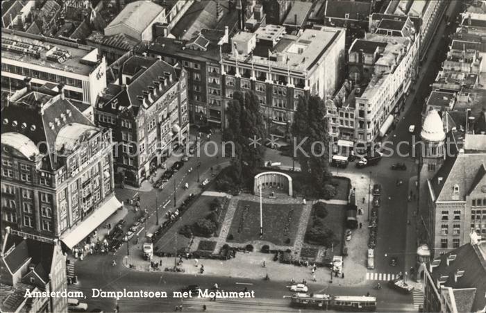Amsterdam Niederlande Damplantsoen met Monument Fliegeraufnahme