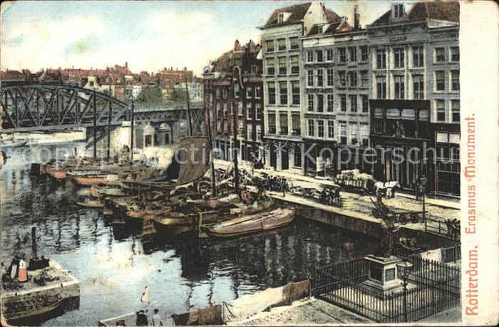 Rotterdam Erasmus Monument Schiffe Brücke